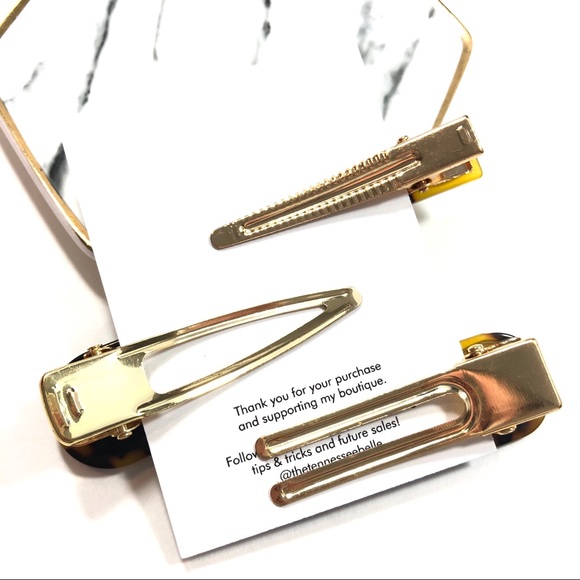 *Set of 3 Pink Tortoise Shell Hair Barrette - Picture 2 of 5